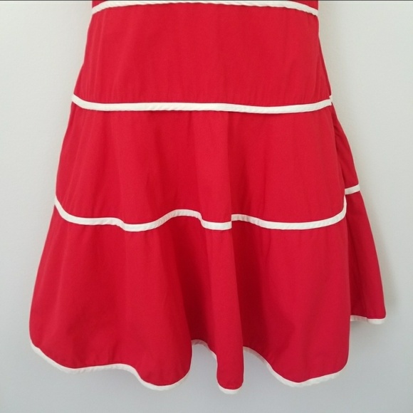 eShakti | Red/White Fit & Flare Pin-Up Dress XS - Picture 3 of 6